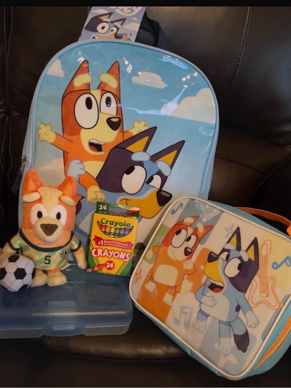 Bluey Blue Cartoon Kids Backpack & Lunch Bag Set